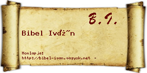 Bibel Iván névjegykártya